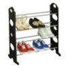 Home Basics Stackable  12 Pair Metal and Plastic Shoe Rack, Black SR10743